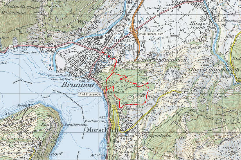 Landkarte Brunnen Ingenbohlerwald