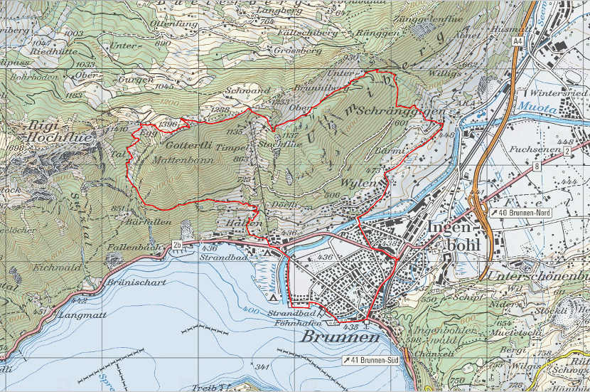 Landkarte Brunnen Urmiberg