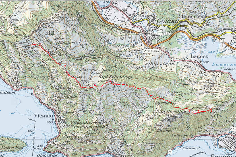 Landkarte Kaltbad Brunnen