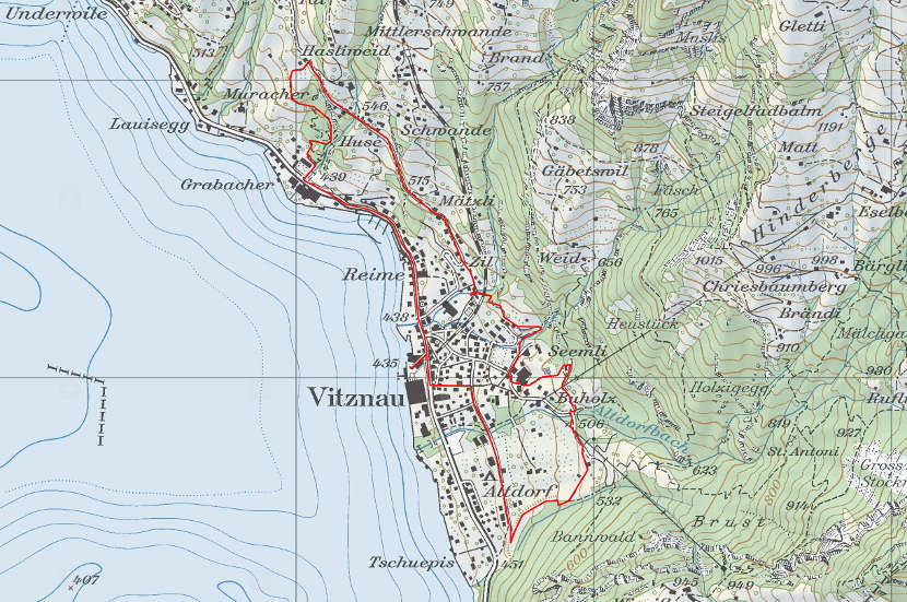 Landkarte Vitznau