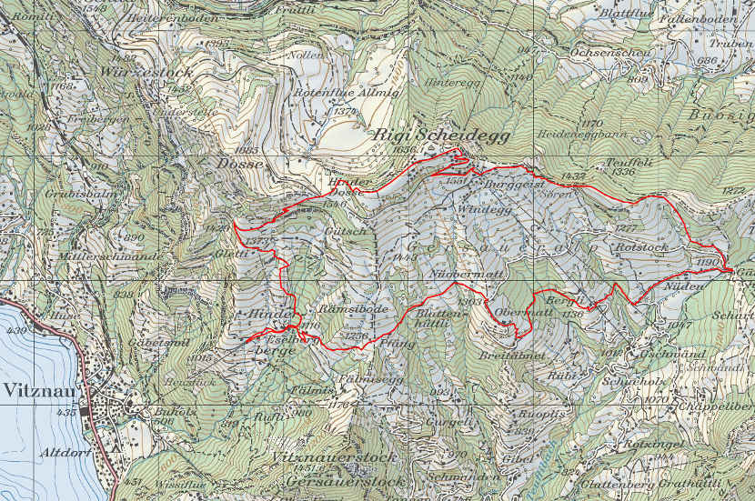 Landkarte Vitznau Scheidegg